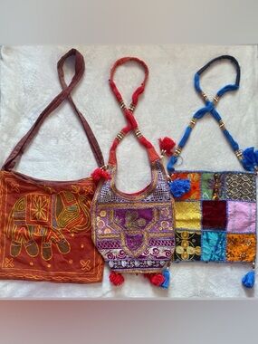 Handmade Bohemian Bags Bundle of 3 (or sold separately) - Made in India